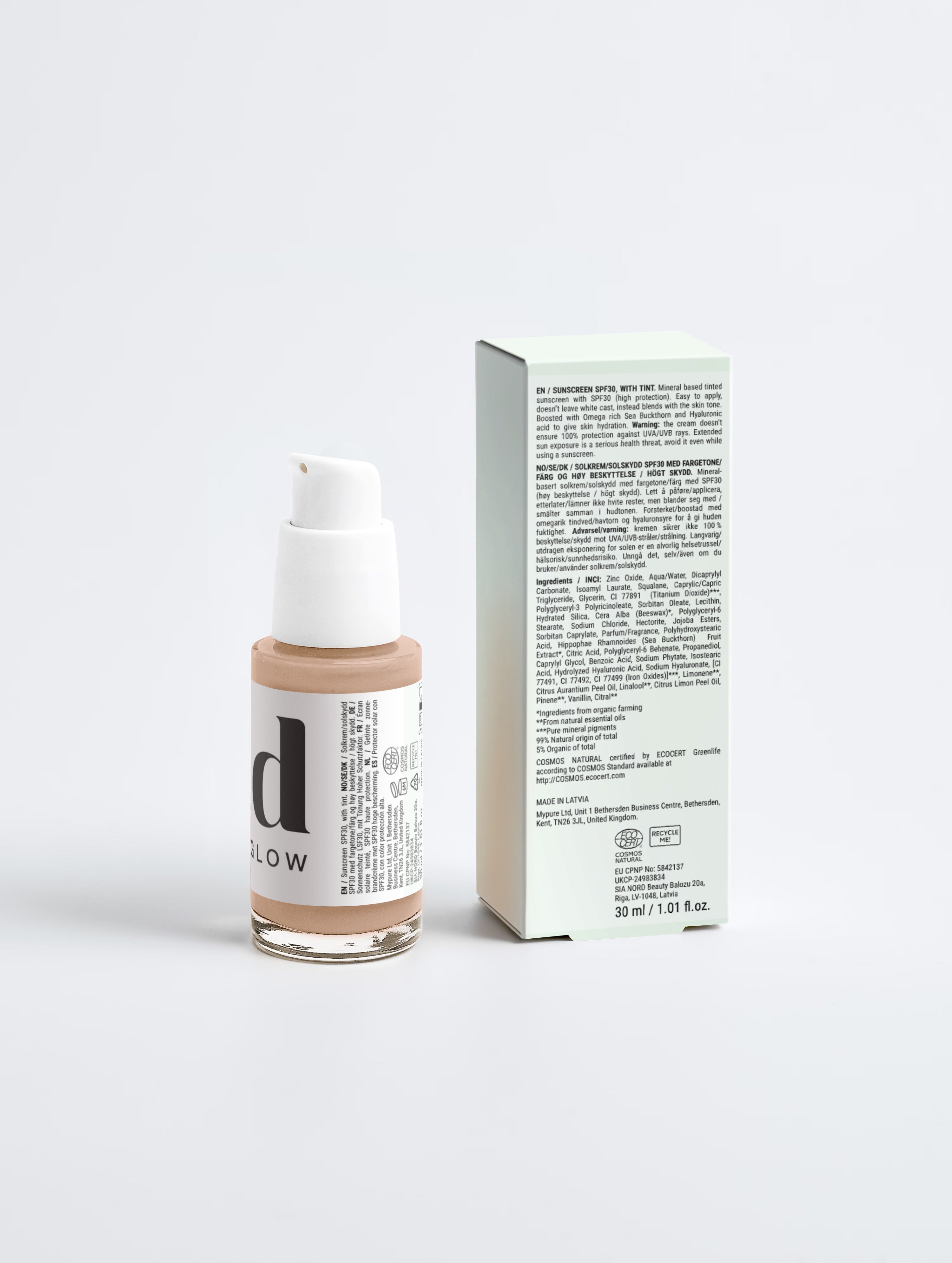 Sunscreen SPF30, with tint